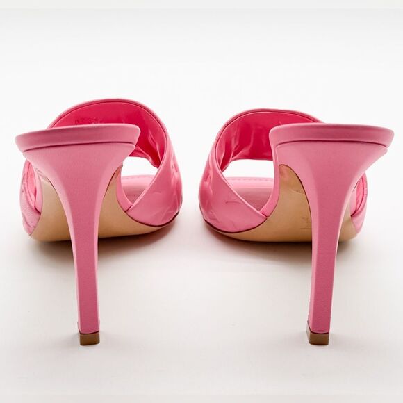Louis Vuitton Revival Mule Heel Sandals Pink Monogram Embossed Leather EU 40 - Picture 4 of 15